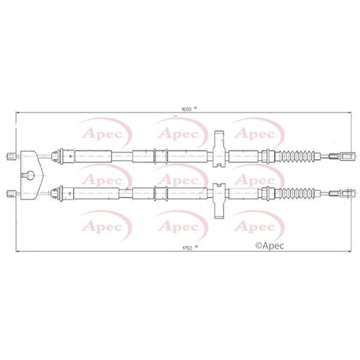 Apec Handbrake Cable Right Rear CAB1027