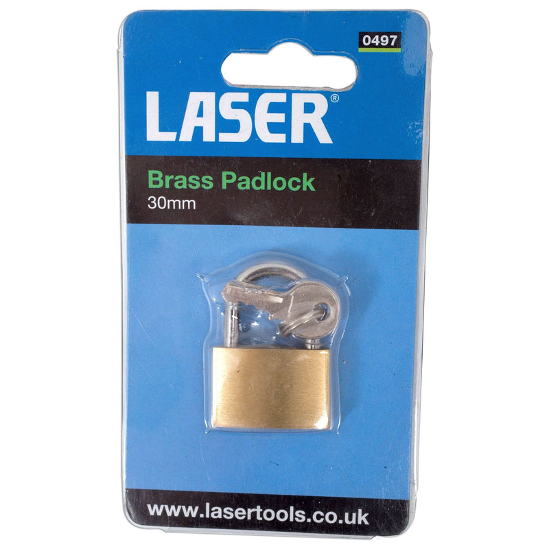 Laser Brass Padlock 30mm 0497 Laser - Dynamic Drive
