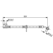 Bosch Brake Hydraulic Hose Line Front Right fits Honda Civic VIII 2005-2011