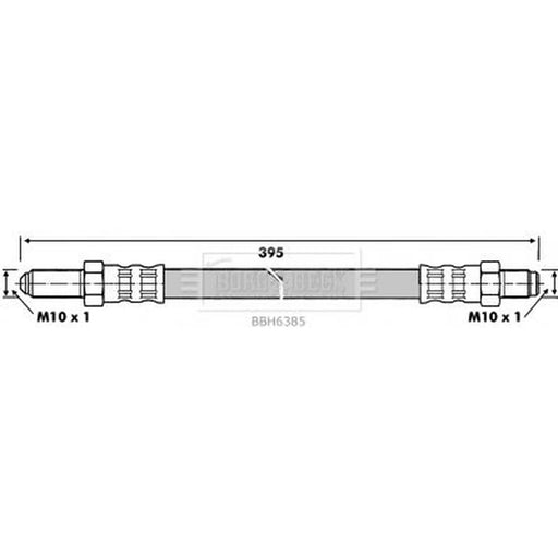 Borg & Beck Brake Hydraulic Hose Line Rear Right BBH6385