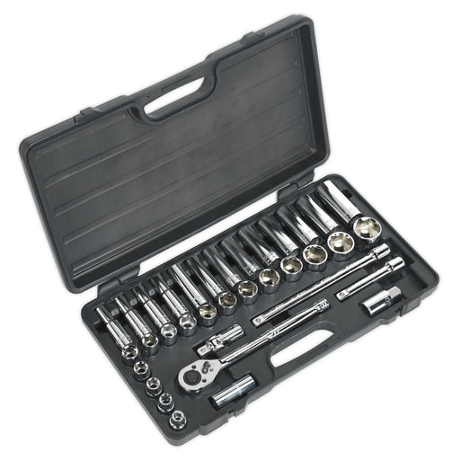 Siegen by Sealey Socket Set 35Pc 1/2Inchsq Drive 6Pt Walldrive Metric Siegen by Sealey - Dynamic Drive