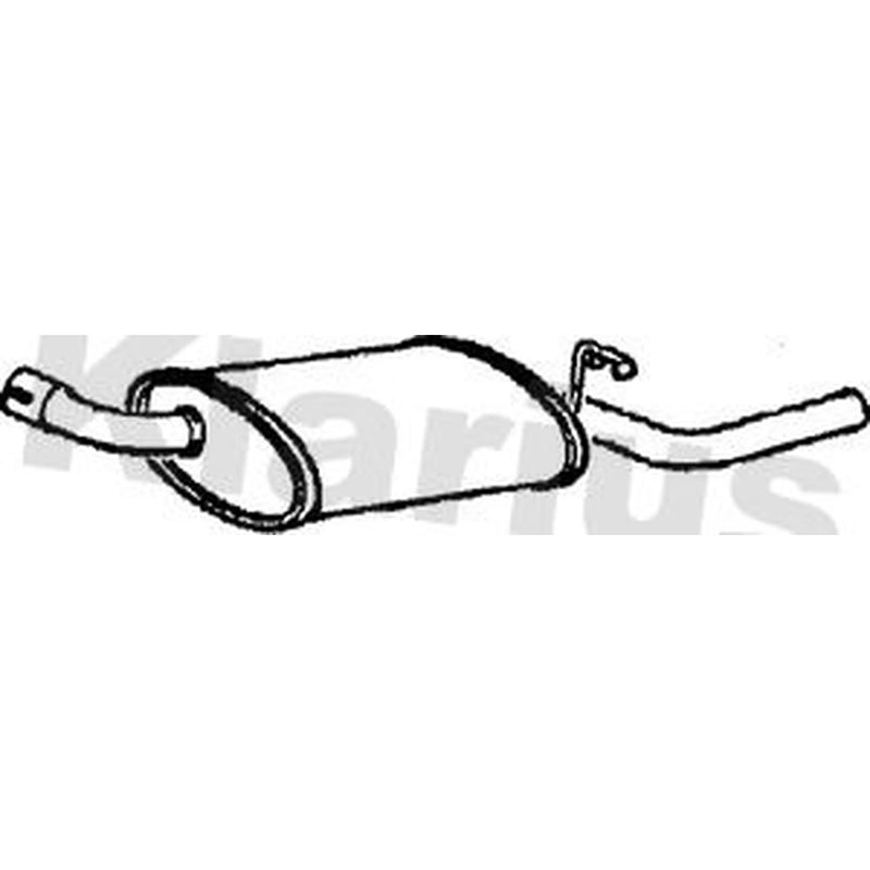 Klarius Box With Tail Pipe Rear fits Ford Escort 1985-1990 1.1 1.3
