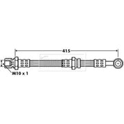 Borg & Beck Brake Hydraulic Hose Line Front Right BBH7400