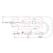 Apec Handbrake Cable Right Rear CAB1856
