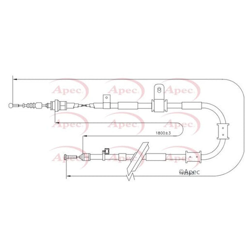 Apec Handbrake Cable Right Rear CAB1856