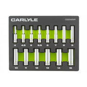 Carlyle Tools 14Pc 1/4 Drive 6 Point Deep Socket Set 4mm To 15mm - image 1