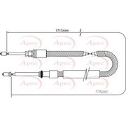 Apec Handbrake Cable Left Rear fits Citroën C3 I 2002-2011 1.1 1.4 1.6