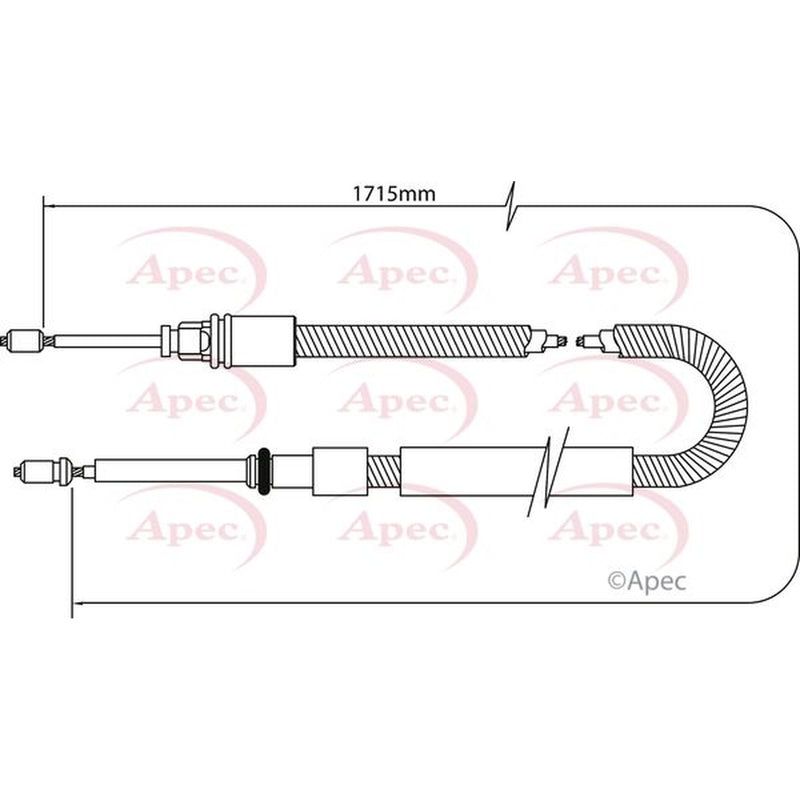Apec Handbrake Cable Left Rear fits Citroën C3 I 2002-2011 1.1 1.4 1.6