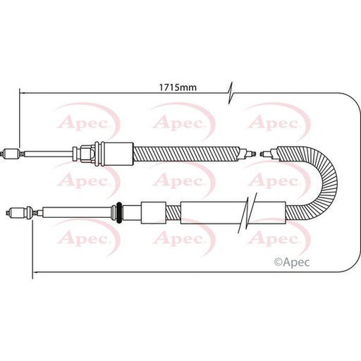 Apec Handbrake Cable Left Rear fits Citroën C3 I 2002-2011 1.1 1.4 1.6