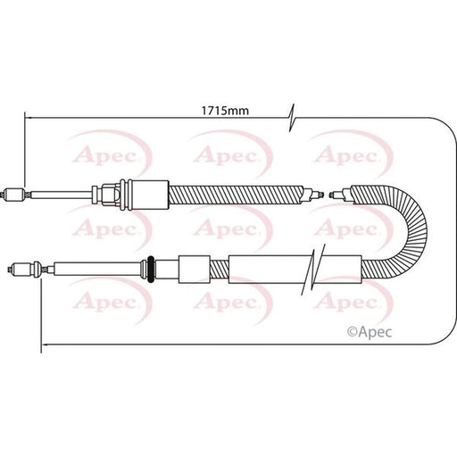 Apec Handbrake Cable Right Rear CAB1042