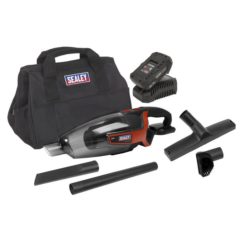 Sealey Cordless Handheld Vacuum Cleaner Kit 650ml 20V 2Ah SV20 Series Sealey - Dynamic Drive