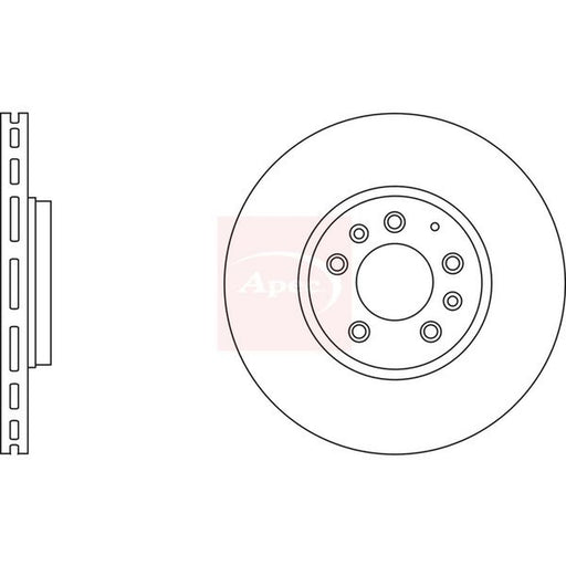 Apec 2 x Vented Brake Discs fits Mazda 6 2005-2007 2.3