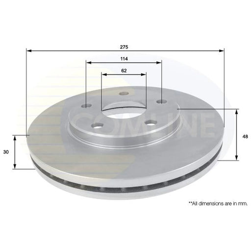 Comline 2 x Internally Vented Brake Discs fits Toyota MR2 II 1989-2000 2.0