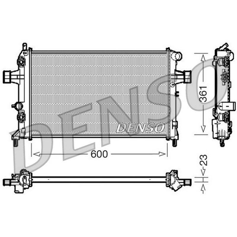 Denso Engine Radiator fits Opel Astra F Classic 1998-2002 1.6