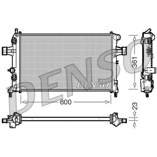 Denso Engine Radiator fits Opel Astra F Classic 1998-2002 1.6