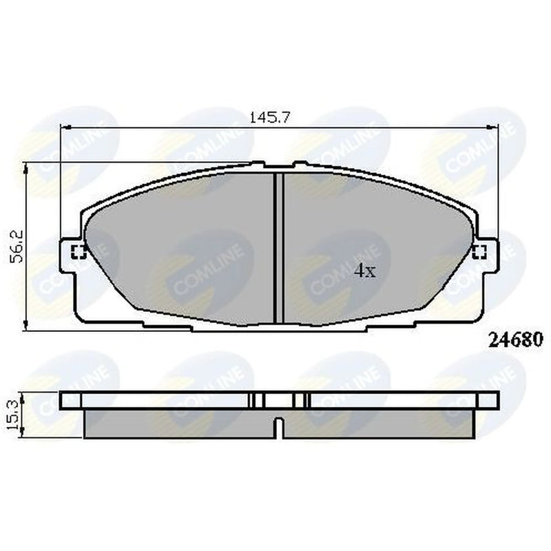 Comline 4 x Front Brake Pad Set fits Toyota Hiace IV 2006-2012 2.5
