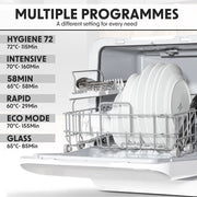 Baridi Mini Portable Tabletop 6L Dishwasher with 3 Place Settings, 7 Wash Functions - DH72 Baridi  - Dynamic Drive