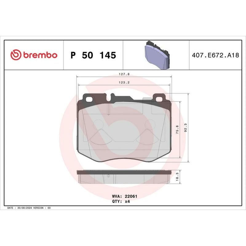 Brembo Front Steel Brake Disc Hub & Rear Steel Brake Disc fits Mercedes-Benz Glc