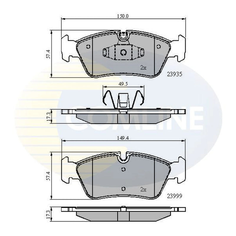 Comline Front & Rear Pads fits BMW 3 2005-2012