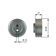 Gates V-Ribbed Belt Deflection/Guide Pulley T36755