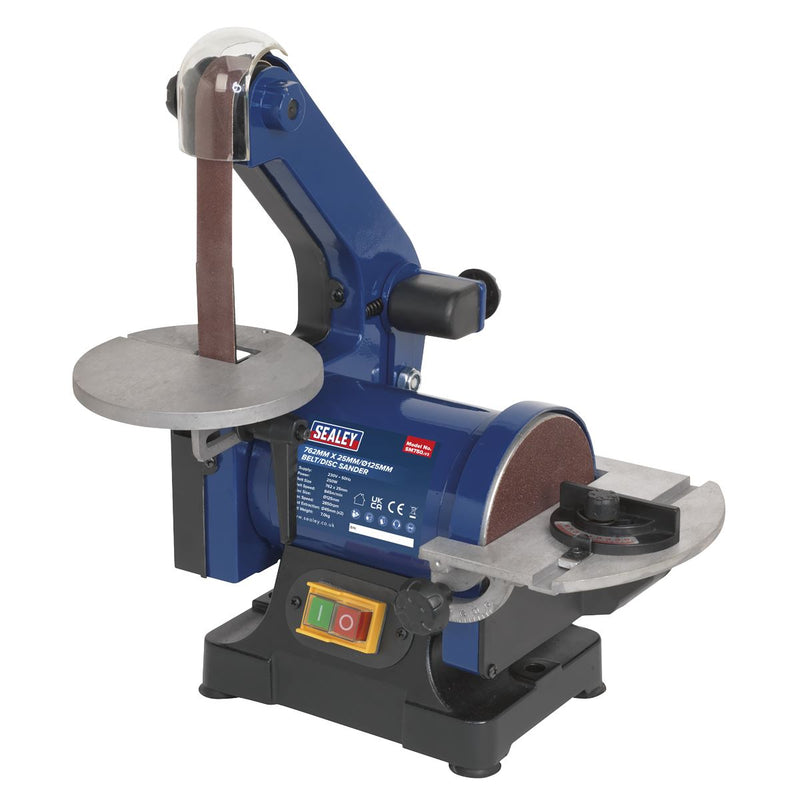 Sealey Belt/Disc Sander 25 x 762mm/ï125mm 250W/230V SM750 Sealey - Dynamic Drive