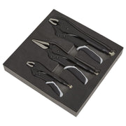 Sealey Premier Black 3pc Quick Release Locking Plier Sets Mole Grips Pliers Sealey  - Dynamic Drive