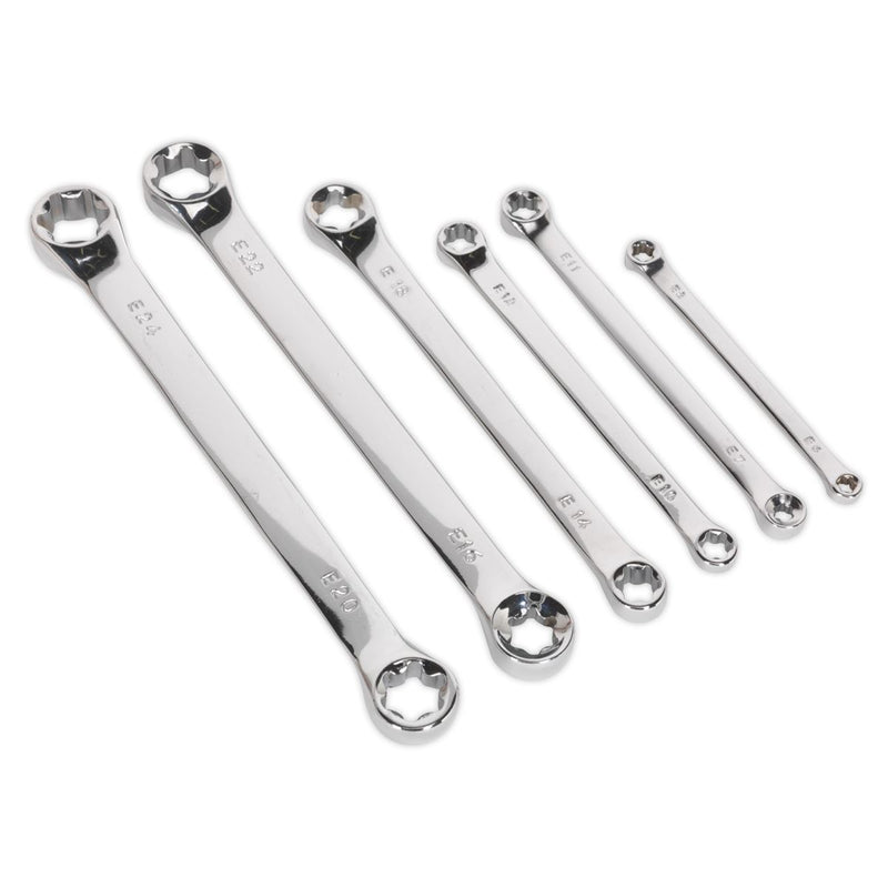 Siegen 6 Piece Trx Star Double End E Torx Spanner Set E6-E24 S01107 Siegen by Sealey  - Dynamic Drive