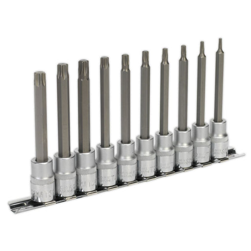 Sealey TRX-Star* Socket Bit Set 10pc 3/8"Sq Drive 100mm AK6236 Sealey - Dynamic Drive