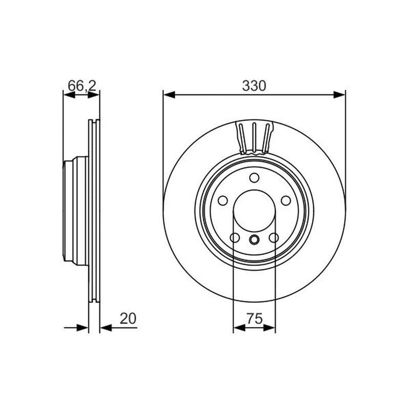 Bosch Front Vented & Rear Vented Brake Discs & Pads fits BMW 3 2012-2019
