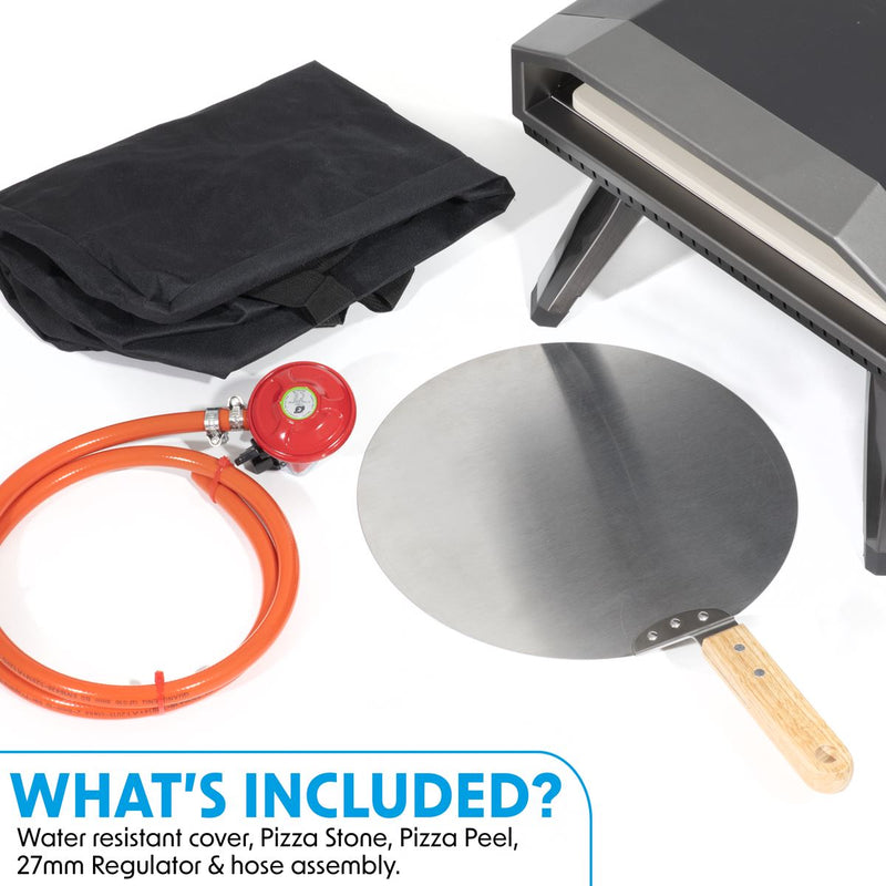 Dellonda Gas Pizza Oven with Water-Resistant Cover/Carry Bag & 12" Pizza Peel Dellonda - Dynamic Drive