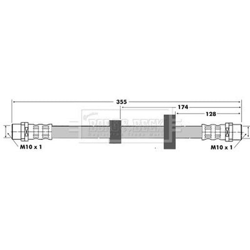 Borg & Beck Brake Hydraulic Hose Line Front Right BBH6425