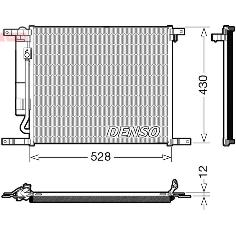 Denso Air Conditioning Condenser fits Chevrolet Aveo / Kalos 2008 on 1.2 1.4