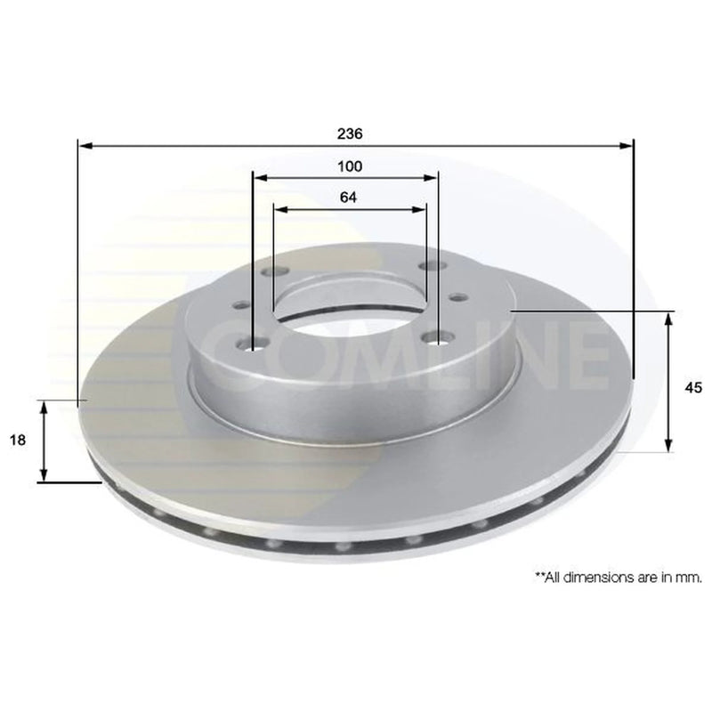 Comline Front Brake Discs & Pads fits Mitsubishi Lancer 1995-2003 1.8