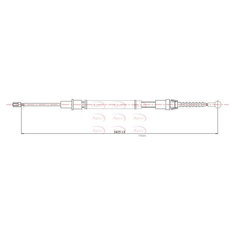 Apec Handbrake Cable Left Rear fits Skoda Superb II 2008-2015