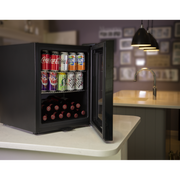 Baridi 50L Table Top Beer & Drinks Mini Fridge 3-10C Light Black & Glass Baridi  - Dynamic Drive