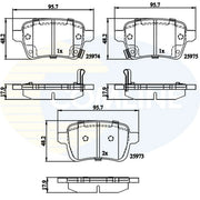 Comline Front & Rear Pads fits Fiat Tipo 2016-2020 1.4 1.6