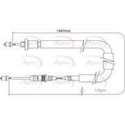 Apec Handbrake Cable Right Rear fits Renault Clio 2004-2012 1.5