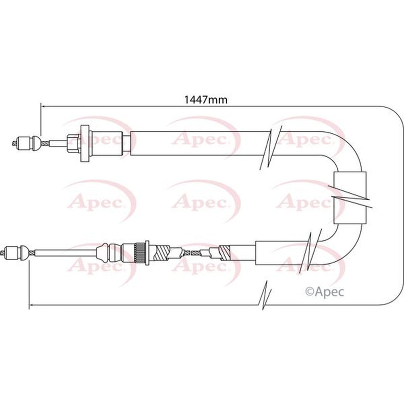 Apec Handbrake Cable Right Rear fits Renault Clio 2004-2012 1.5
