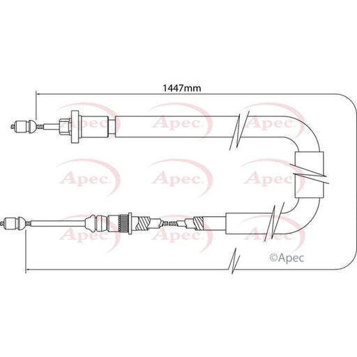 Apec Handbrake Cable Right Rear CAB1545