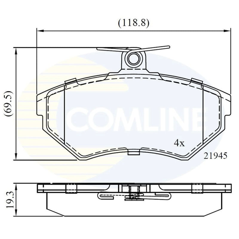 Comline 4 x Front Brake Pad Set fits Audi A4 B5 1994-2001 1.6 1.8 1.9
