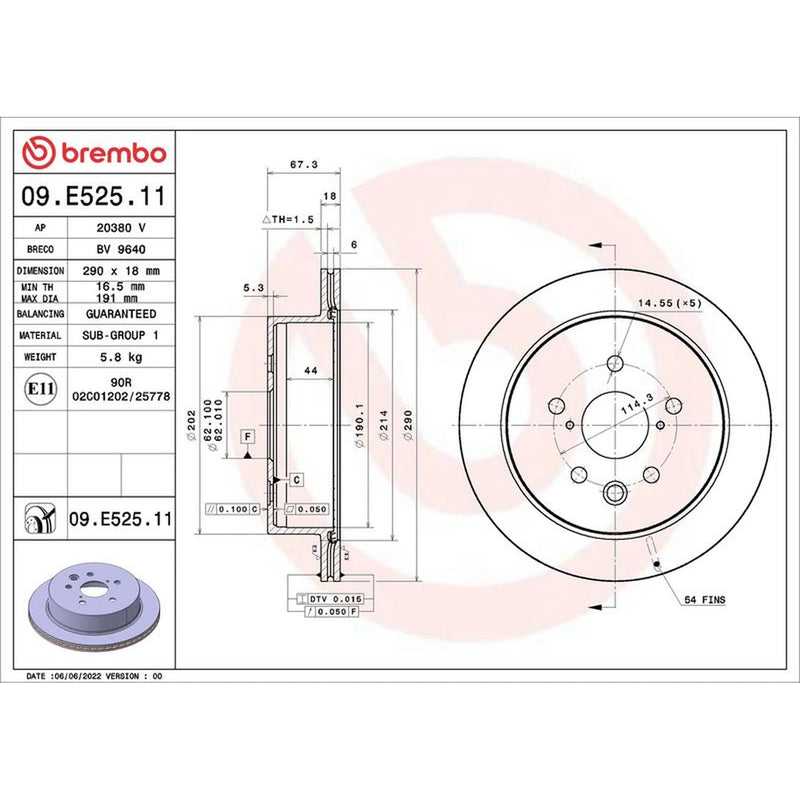 Brembo 2 x Internally Vented Brake Discs fits Lexus Is III 2013-2020