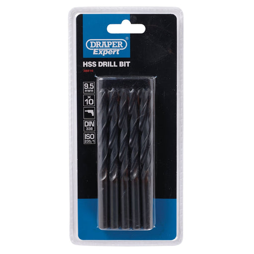 Draper HSS Drill Bit, 9.5mm (Pack of 10) 38816 Draper - Dynamic Drive