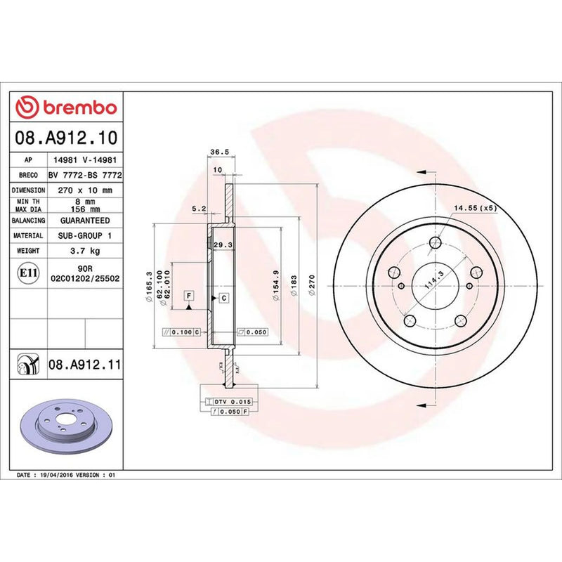 Brembo Front & Rear Brake Discs & Pads fits Toyota Auris 2012-2015 2.0