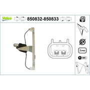 Valeo Electric Window Regulator Lifter Right Front 850833