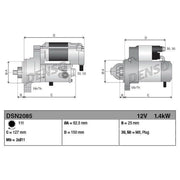 Denso Starter Motor 12V 1.4kW 11 Teeth