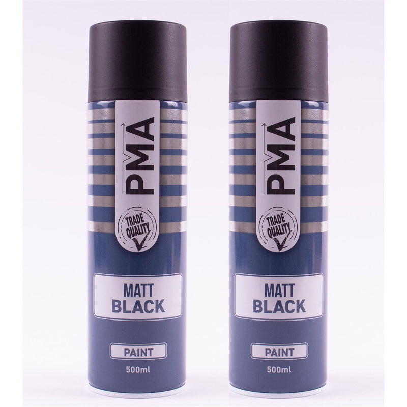 2 X PMA Matt Black Paint Spray Aerosol 500ml High Coverage Matt Black PMA - NN4 Online 