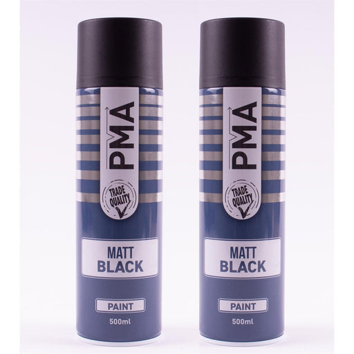 2 X PMA Matt Black Paint Spray Aerosol 500ml High Coverage Matt Black PMA - NN4 Online 