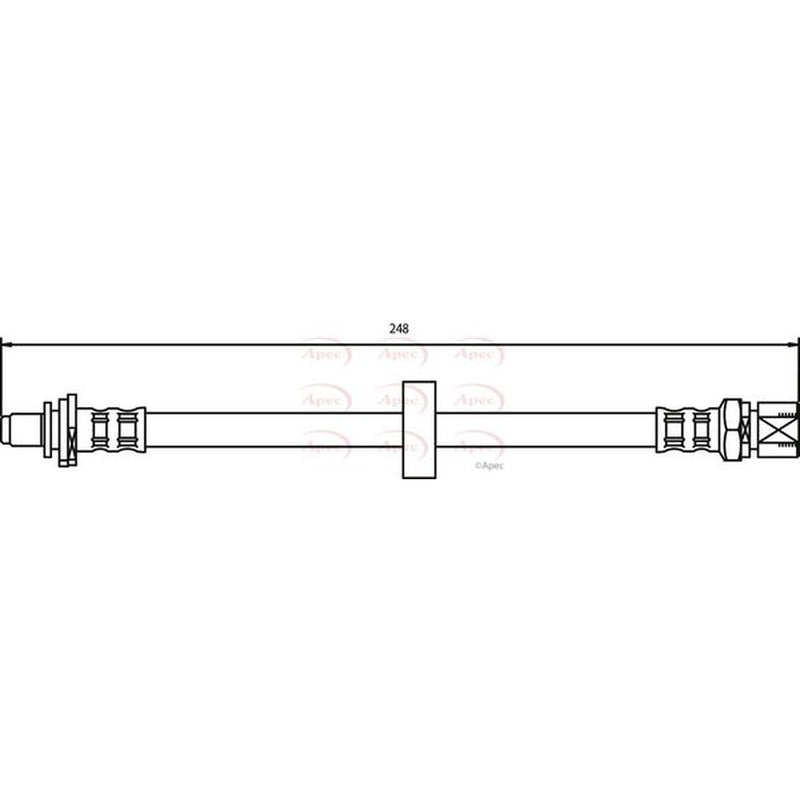 Apec Brake Hydraulic Hose Line Rear Left fits Saab 9-3 1998-2003 2.0 2.2 2.3
