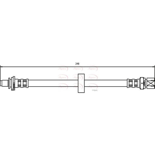 Apec Brake Hydraulic Hose Line Rear Left fits Saab 9-3 1998-2003 2.0 2.2 2.3