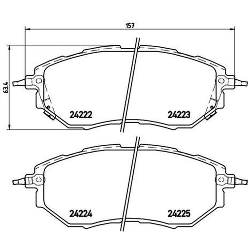Brembo 4 x Front Brake Pad Set fits Subaru Forester 2005-2013 2.0 2.5